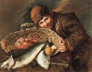 CERUTI, Giacomo Boy with a  Basket of Fish oil painting on canvas